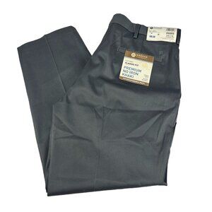 Men's Hagger Clothing Classic Fit Premium No Iron Gray Khaki Pants Sz 36x29